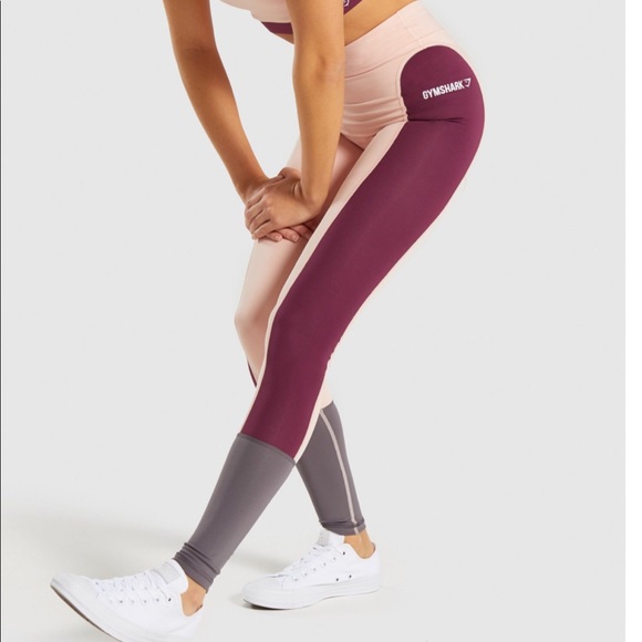 Gymshark Illusion Ruby/Nude/Lavender Leggings - Picture 3 of 7